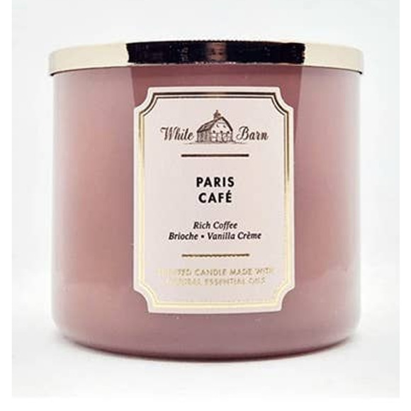 Bath & Body Works Paris Cafe White Barn Glass Coffee Vanilla 3 Wick Candle NEW - Picture 1 of 10